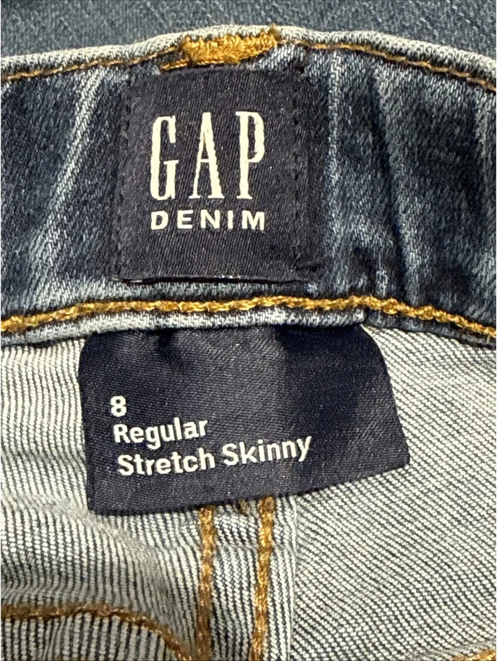 GAP Kids Boys Stretch Slim Jeans Medium Wash Blue Denim Size  8 Regular